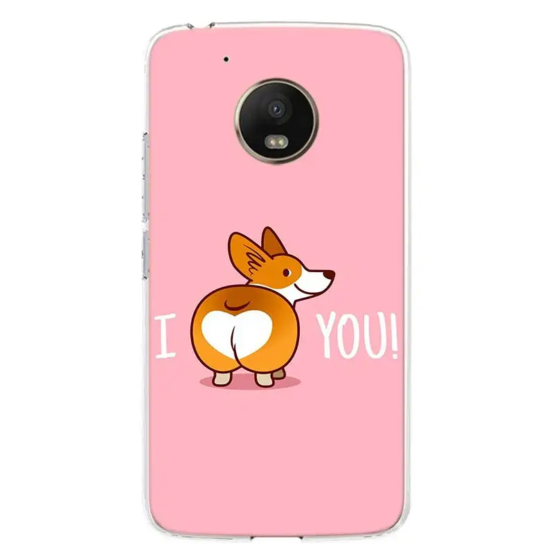 Cute Corgi Dog Cover Phone Case For Motorola Moto G7 G6 G5S G5 E4 Plus G4 E5 Play Power EU Gift Fit Patterned Coque