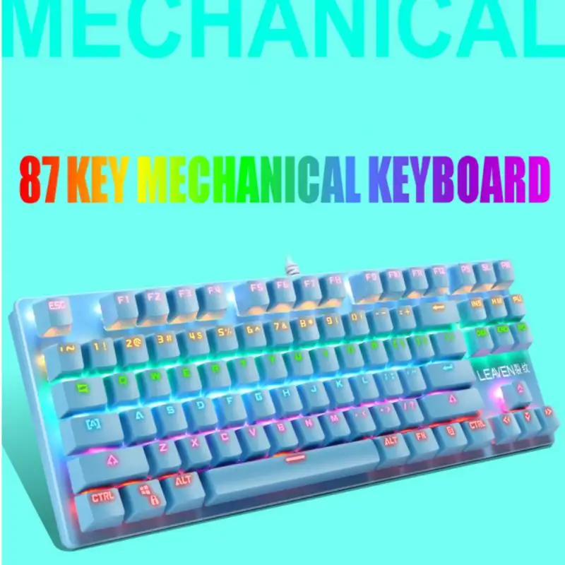 Панк механическая клавиатура 87 клавиш зеленая ось игровая конкурентоспособная