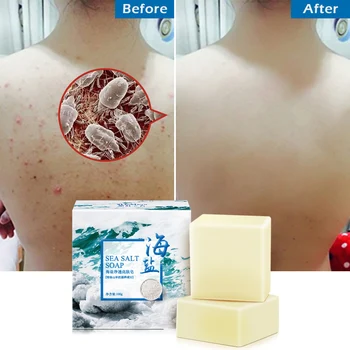 

100g Removal Pimple Pore Acne Treatment Sea Salt Soap Cleaner Moisturizing Goat Milk Soap Face Care Wash Basis Soap TSLM1