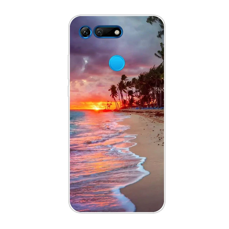 Темный хаки 6,4 ''для huawei Honor вид 20 чехол из мягкого ТПУ с принтом, из силикона чехол для Капа huawei Honor V20 чехол V 20 View20 Hoesje тонкий - Цвет: Темный хаки