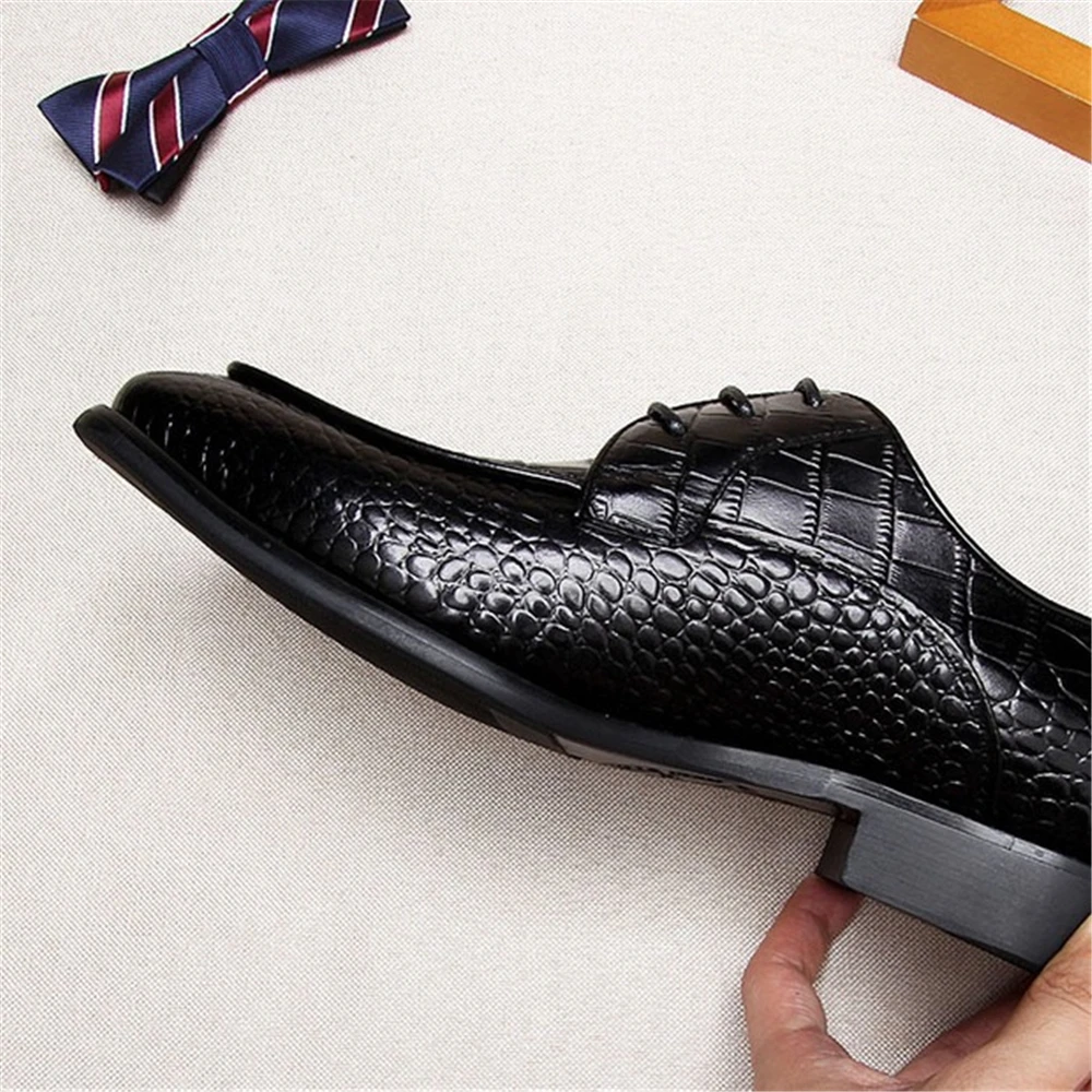 Lyeejion/Мужская обувь; Новая модная повседневная обувь; модельные туфли из натуральной кожи; Туфли-оксфорды на шнуровке; Лидер продаж; мужская деловая обувь