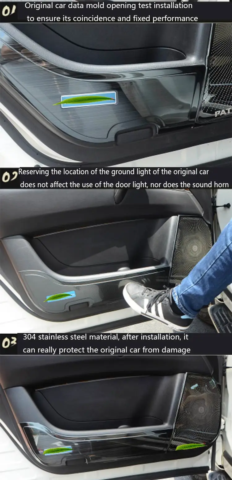 Suitable for Nissan patrol y62 door anti-kick pad protective cover anti-kick board Adhesive paper stainless steel accessories