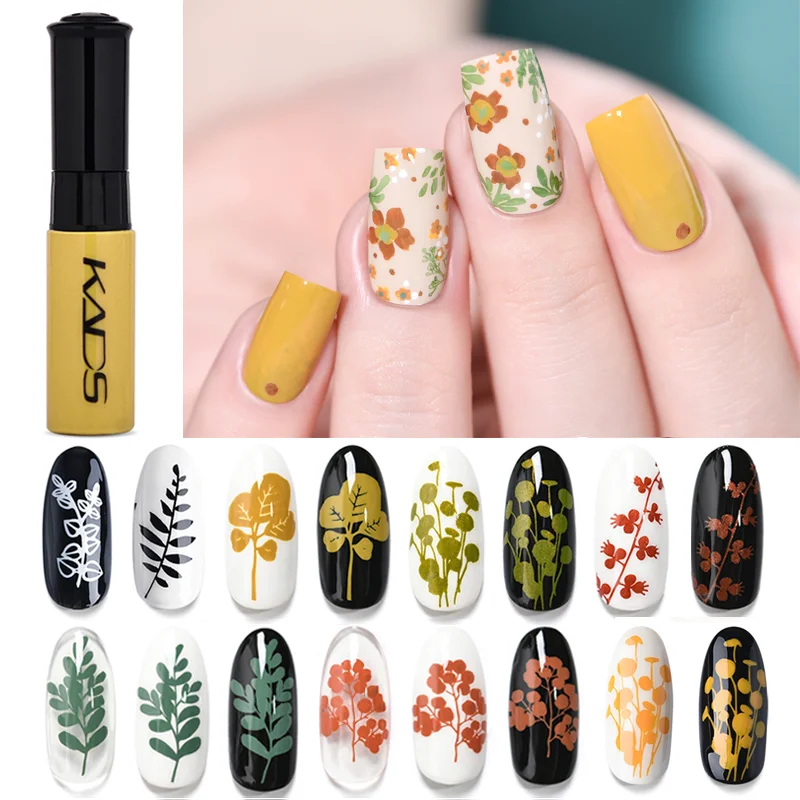 KADS Nail Stamping Polish 7ml Nail Art Printing Oil For Stamp Plate 47 Colors Gold Silver Black White Lacquer Polish