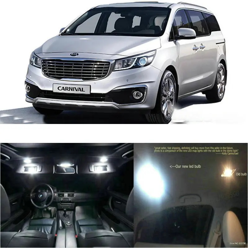 

LED Interior Car Lights For kia new carnival room dome map reading foot door lamp error free 12pc