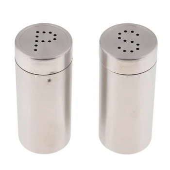 

2Pcs Stainless Steel Bottom Casing Salt and Pepper Shakers Set with Tray and Letter Initial