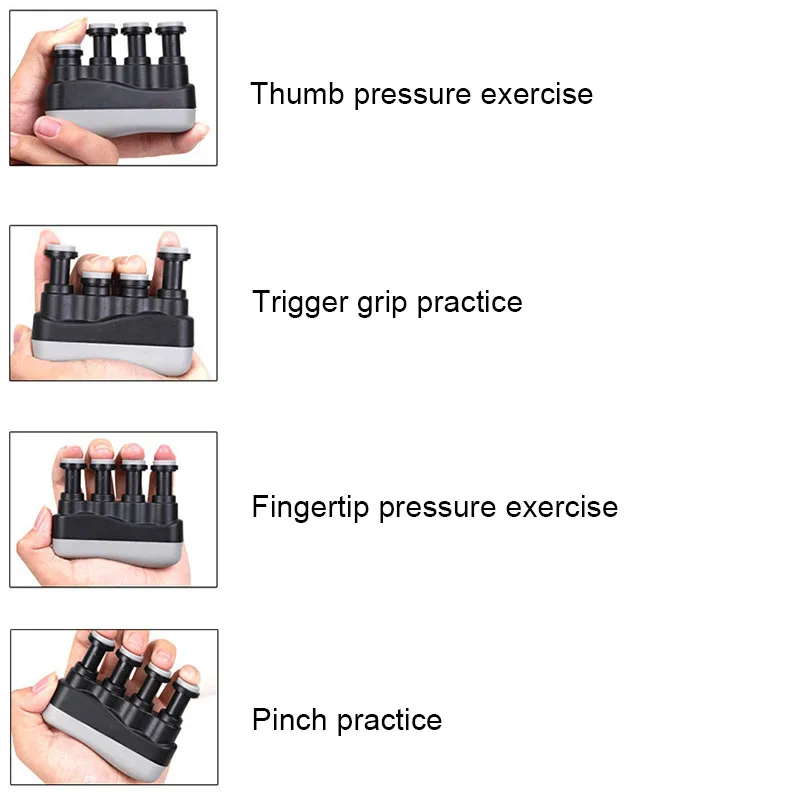 Guitar Hand Finger Exerciser Medium Tension Grip Power Trainer for Guitars Bass Piano FOU99