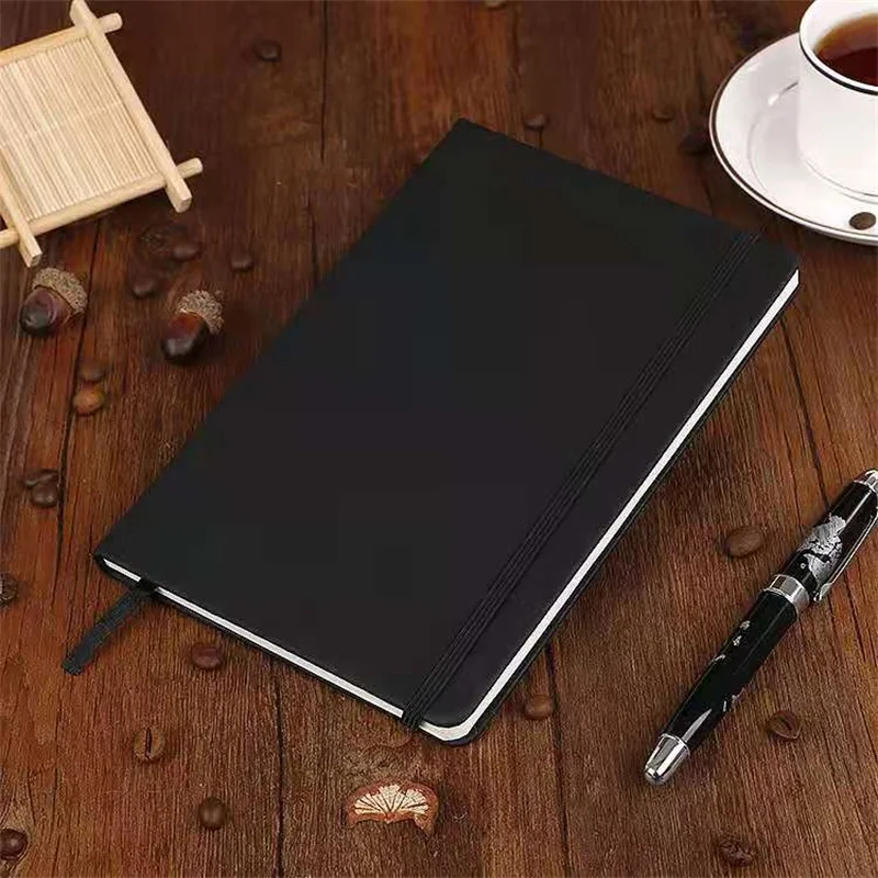 Business A5 Notebook PU Leather Strap Diary Office Stationery Notebook A6 Notebook Custom Simple Fashion 