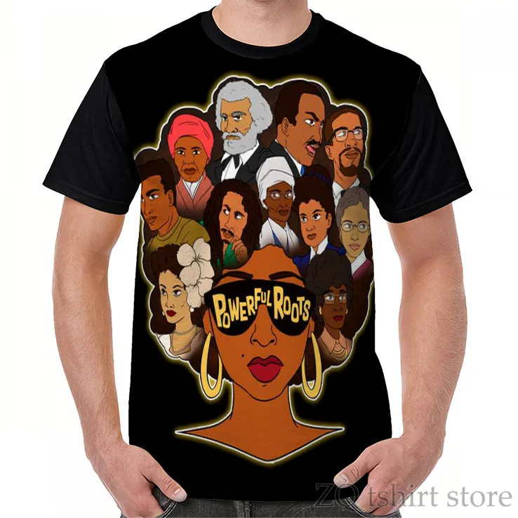 Black History I Love My Powerful Roots Graphic T-Shirt men t shirt funny all over print women Short Sleeve Tops tee | Мужская одежда