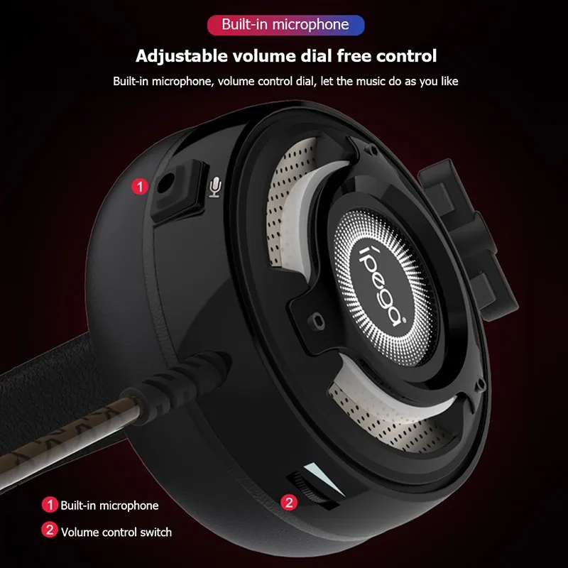Stereo Surround Sound Wired Headphone Gaming RGB Earphones Headset with Microphone Mic for PS4 Xbox One N Switch PC Tablet