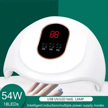 

SUN19MINI Nail Dryer LED UV Lamp 54W For All Gels 18 Leds UV Lamp for Nail Machine Curing 30s/60s/99s Timer USB Connector
