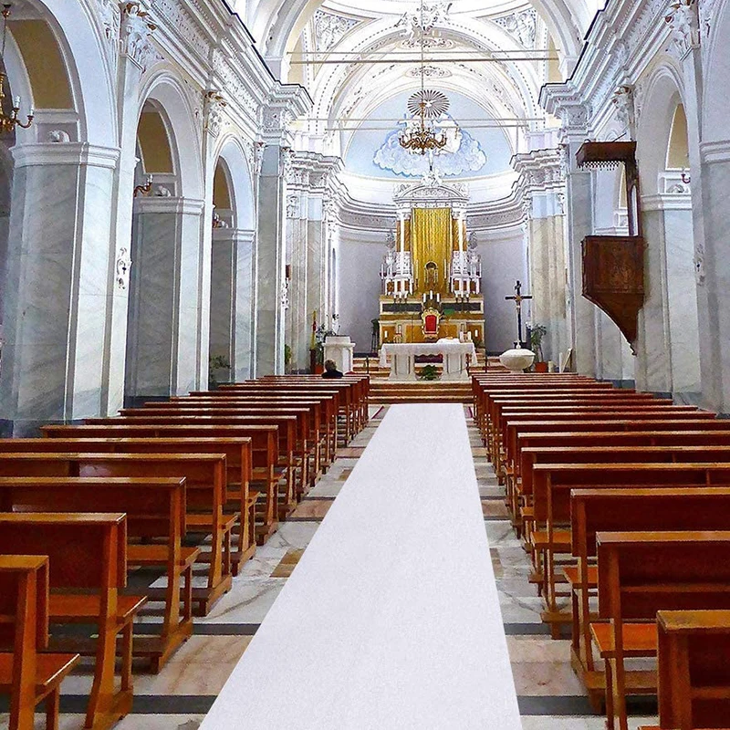 Beautiful White Wedding Carpet Aisle Runner Indoor Outdoor Party Event Ceremony Wedding Decoration Length Carpet