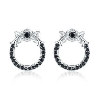 

SODROV Romantic 100% Genuine 925 Sterling Silver Female Earring Fine Jewelry Vintage Wedding Stud Earrings for Women I110