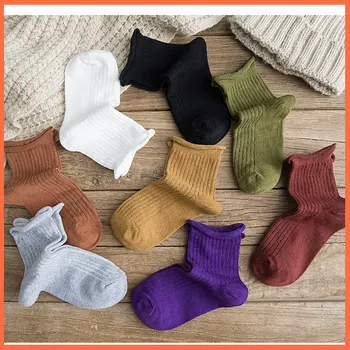 

2020 Candy Color Cotton Womens Socks Solid color Soft All-match Four Season Women Socks Sokken Meias Calcetines Mujer