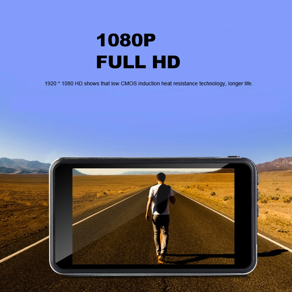 Автомобильная семейная камера DVR 4 дюймовый сенсорный экран Full HD 1080P с двумя