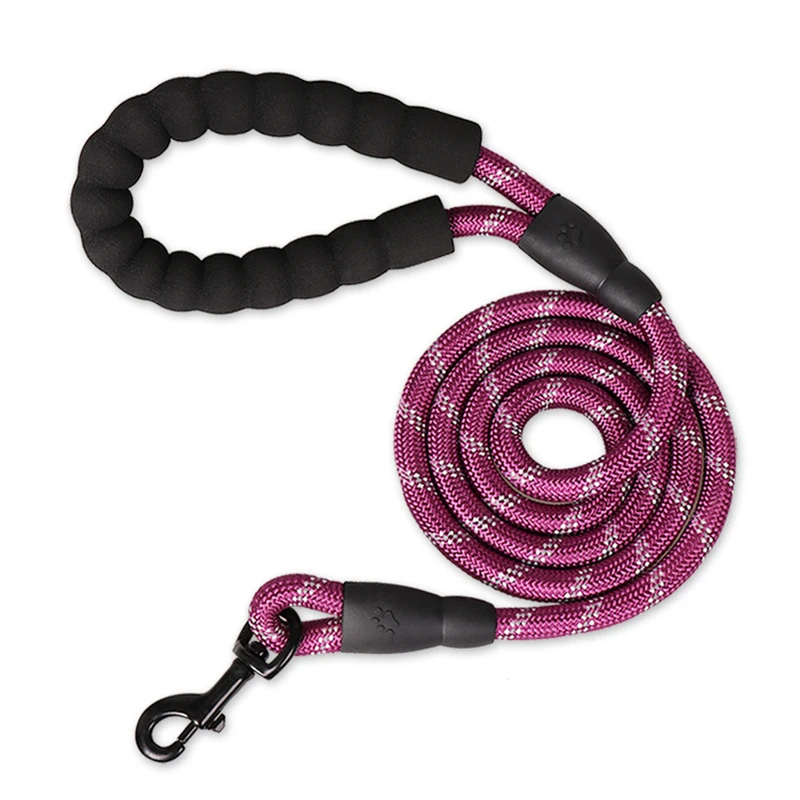 Large Dog Reflective Rope Durable Large Dog Leash Walking Big Dog Collar Strengthen Traction Harness Round Nylon Medium Dog Lead