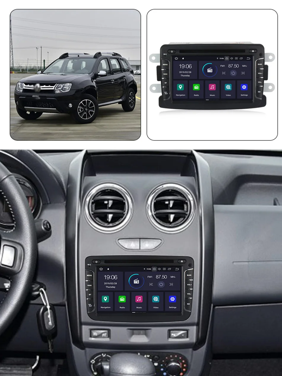 Excellent NaviFly IPS+DSP Android 9 car dvd player for Dacia/Sandero/Duster/Renault/Captur/Lada/Xray 2/Logan 2 Autoradio gps navigation 1