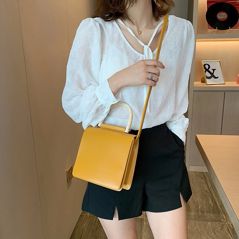 

Fashion Woman Shoulder Bag Commuter Simple Ladies PU Leather Candy Color Bag Female Shoulder Bag High Quality Work Waterproof