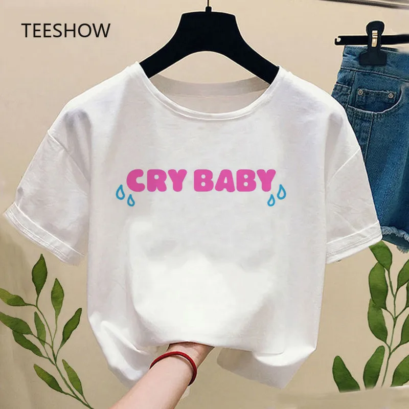 Женская футболка с коротким рукавом принтом и принтом|Футболки| |