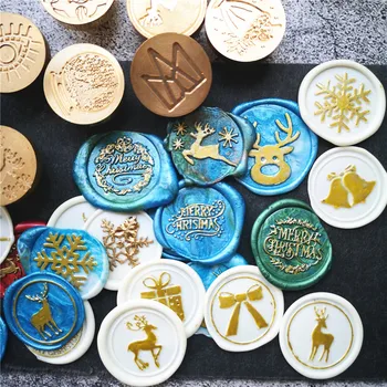 

2020 new Merry christmas wax seal stamp jingle bell Snowflake Santa Claus deer sock tree christmas gifts Retro sealing wax Stamp