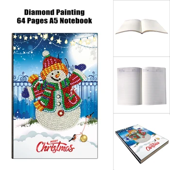 

EverShine Snowman Diamond Painting Notebook Special Shaped 60 Pages A5 Notebook Diamond Mosaic Christmas Picture Of Rhinestone