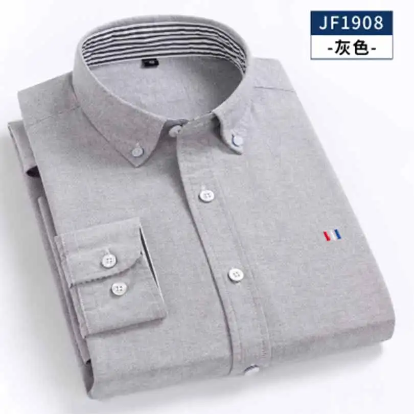 Grey shirt Новинка, хлопковая вымытая японская рубашка оксфорд, мужская рубашка с длинным рукавом, модная Повседневная рубашка, camisas de caballero camisas sociais, мужская деловая рубашка, sle - Цвет: Grey shirt
