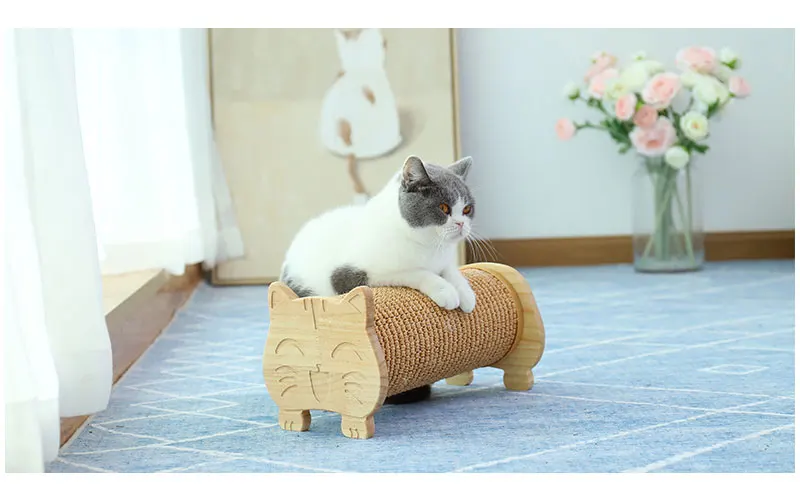 Сизаль Когтеточка для кошек природа сосновые скалолазание рамки Мебель для кошек котенок доска-скребок обучающие игрушки для домашних животных