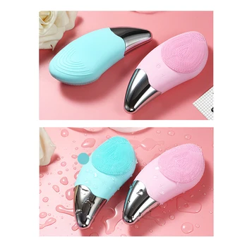 

Electric Mini Facial Cleansing Brush Silicone Sonic Face Cleaner Deep Pore Cleaning Skin Massager Face Cleansing Brush Device