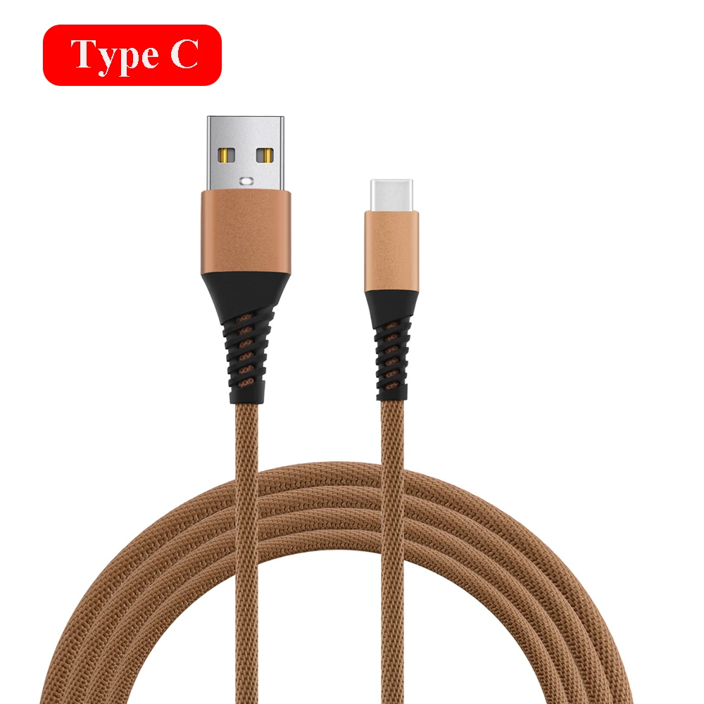 Кабель usb type C для быстрой зарядки usb c кабель для передачи данных type-C зарядное устройство для samsung S10 A50 A70 кабель type-c шнур для Android смартфона - Цвет: Brown