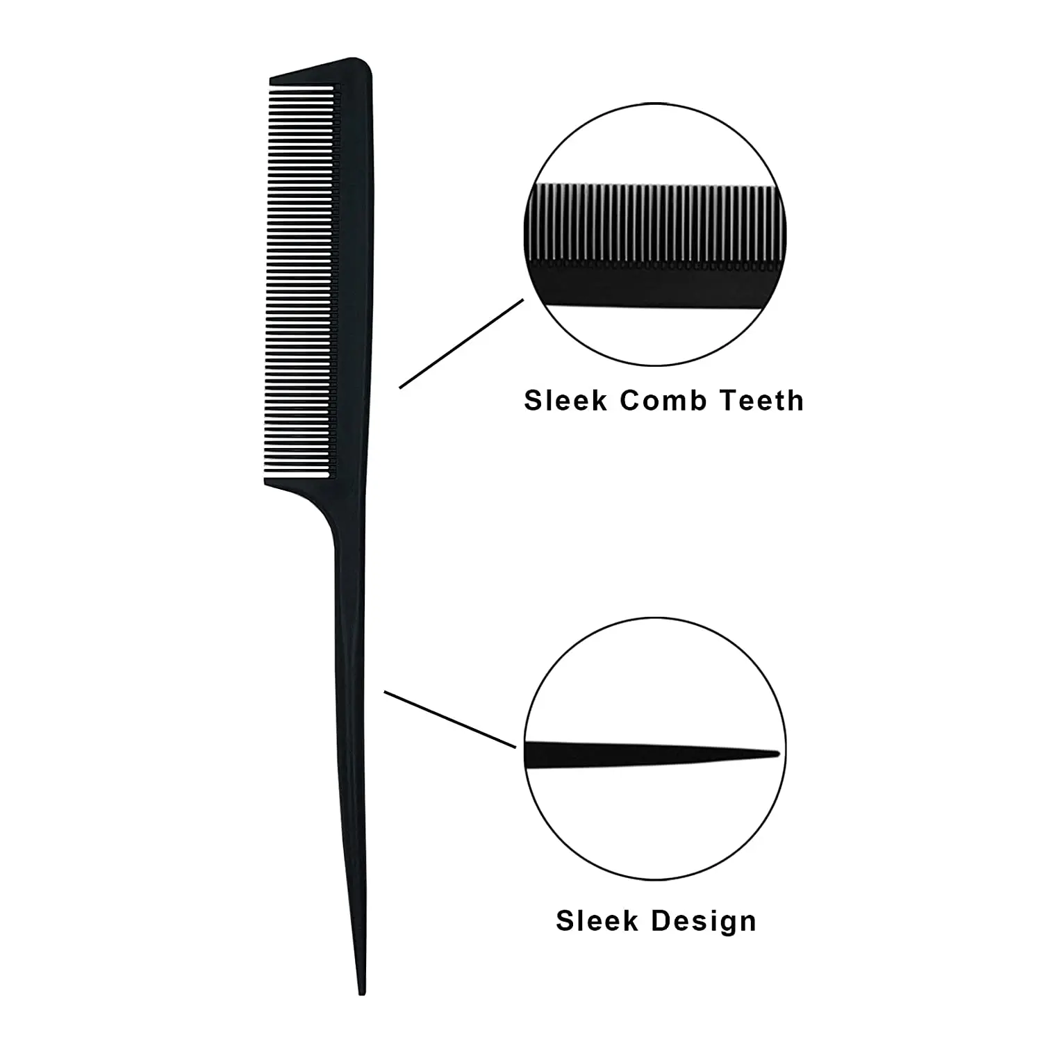3팩 테일 빗 스타일링 빗 브러시 탄소 섬유 정전기 방지 스타일링 테일 빗 및 모든 모발 유형용 내열성 테일 빗