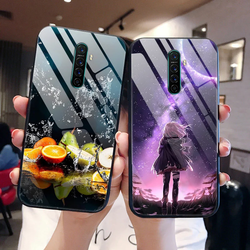 Для OPPO Realme X2 Pro Чехол из закаленного стекла чехол жесткая задняя крышка для телефона для OPPO Realme X2 Pro TPU бампер чехол s для RealmeX2 Pro