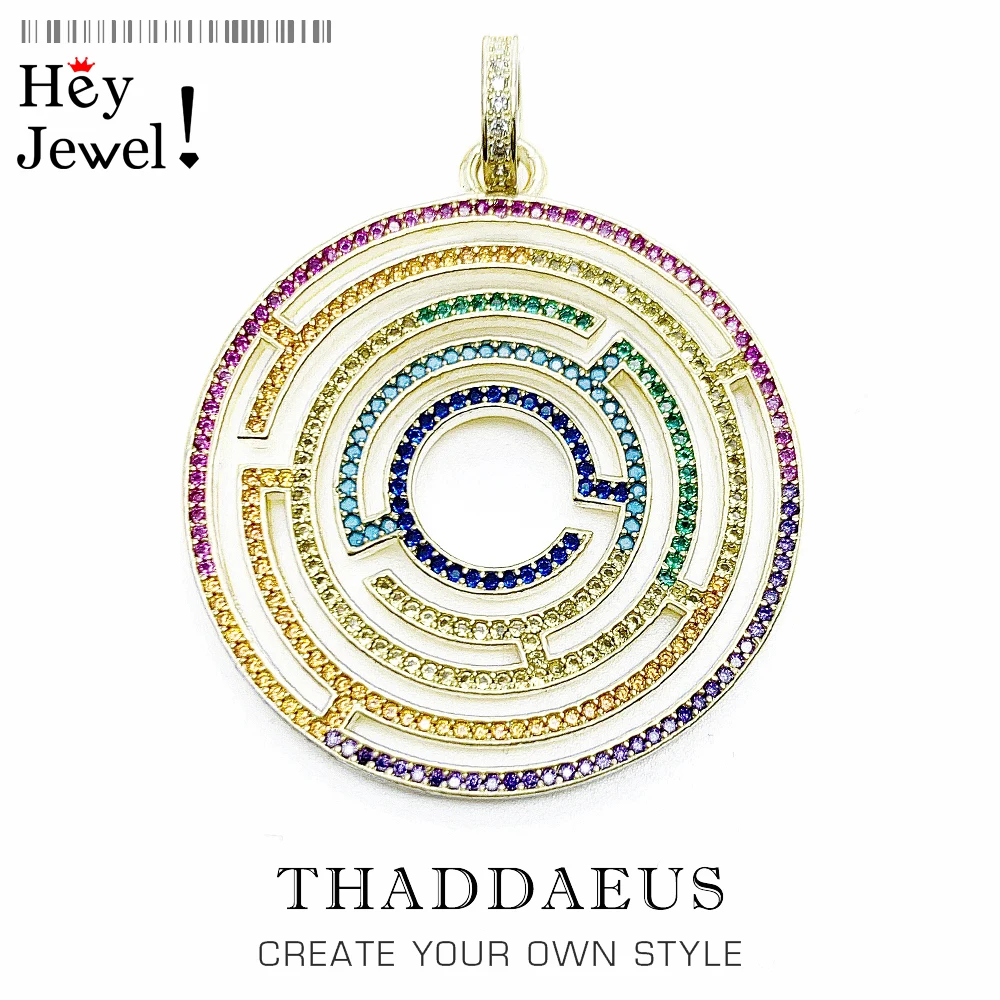 Pendants Maze Colourful Stones 2021 Autumn Jewelry Symbolises the Personal Path of Life 925 Sterling Silver Gift For Women | Украшения и