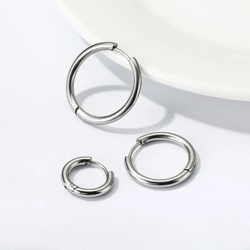 1 Pair Women Man Stainless Steel Small...