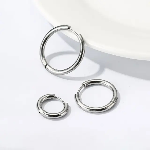 Stainless Steel Small Hoops Earrings