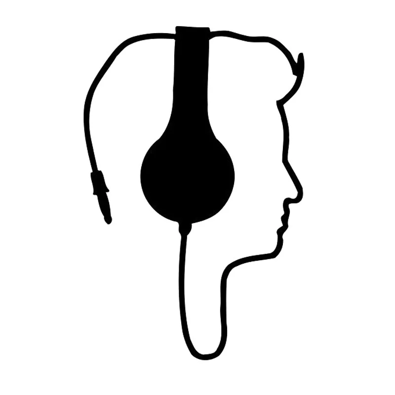 

11.7cm*17.6cm Electronic Music Headphones computer Accessories Vinyl Stickers