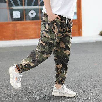 

Fashion Camouflage Cargo Boy Pants 2019 Autumn New Fashion Kids Boys Jogger Trousers Casual Cotton Multi Pockets Baggy Pants