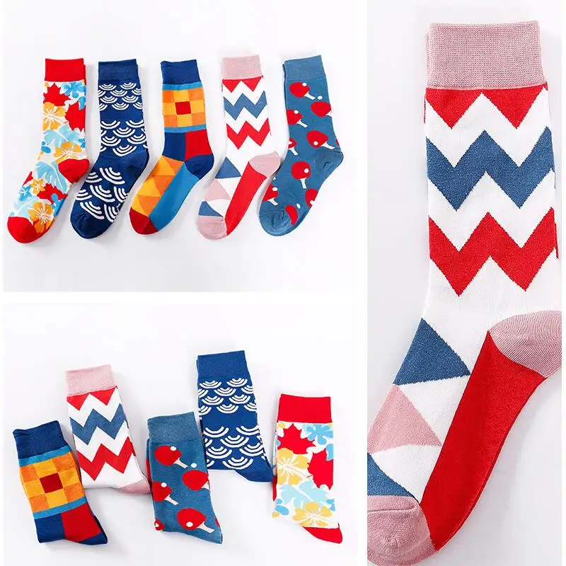 Пара носков в деловом стиле с геометрическими цветами, волнистыми помпонами для понга, Модные женские повседневные Пушистые Носки с рисунком, корейские женские носки 107