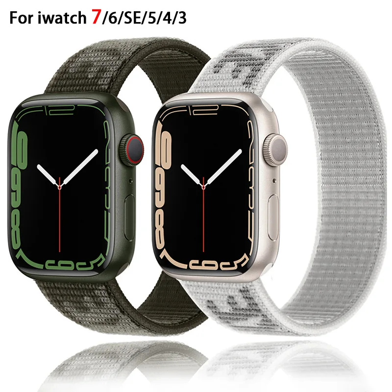 

Replacement Straps Nylon Sport Loop iWatch Band for Apple Watch Series 7 6 5 4 3 2 1 SE Watch Band 38mm 40mm 41mm for Women Men