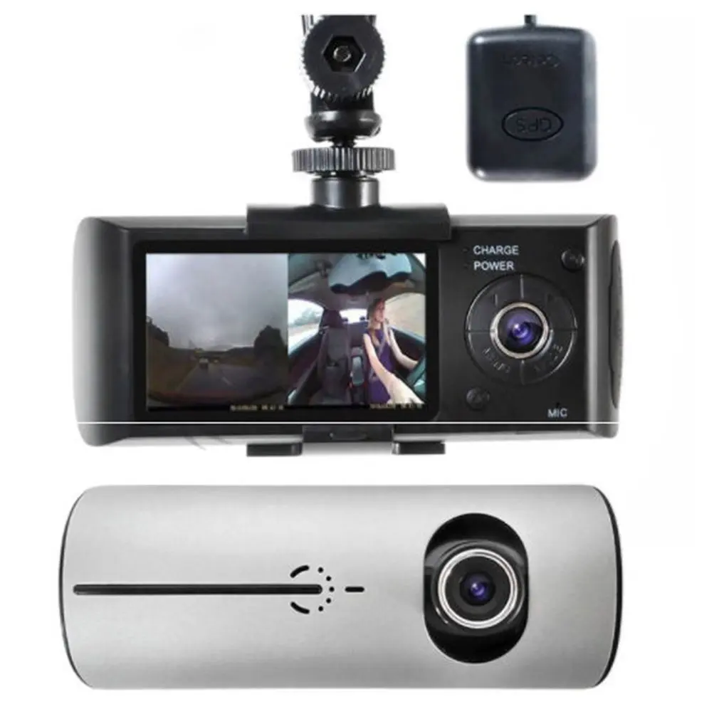 

R300 With Gps Driving Track 2.7-Inch Screen Camera Body Dual Lens Tachograph Vehicle-Mounted Dvr Mini Dual Camera
