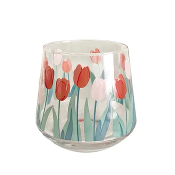 

Tulip Vodka Glasses 400ML Coffee Cup Heat-Proof Drinking Wine Glass Fruit juice Milk Whisky Cups Indoor Home Office