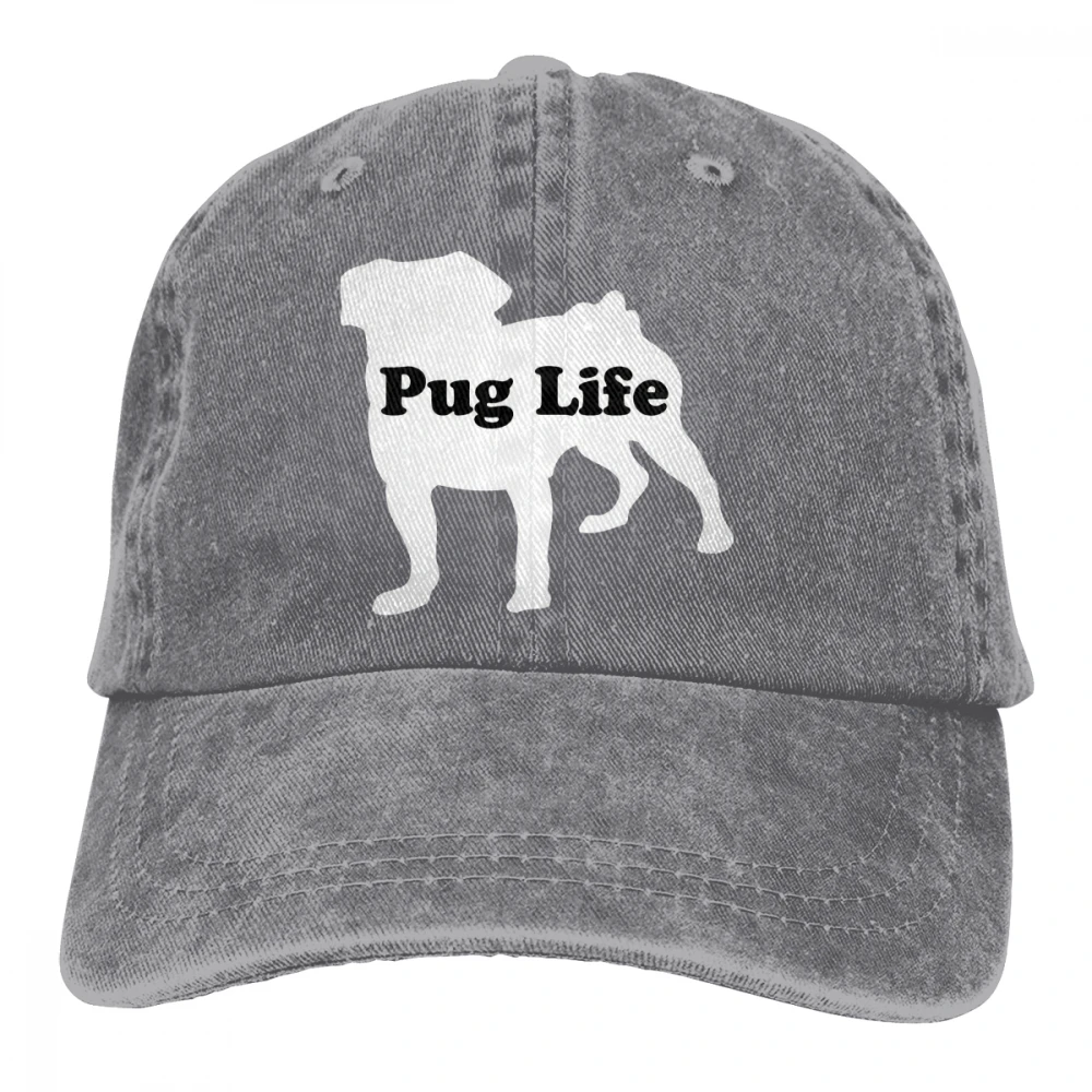 Чехол pug Life Casquette черный унисекс Мужские Женские джинсовые бейсболка с ремешком кепки Регулируемый Гольф папа шляпа