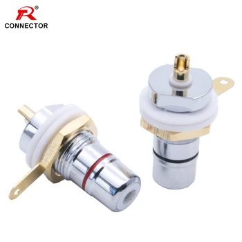 

1Pair Rhodium-plated RCA Lotus Female Socket Connector, RCA HIFI Audio Terminals ,Amplifier CD Input RCA Jacks