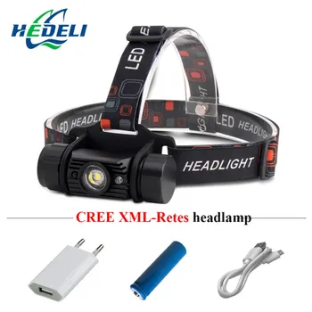 

IR Sensor mini led headlamp flashlight 18650 battery rechargeable CREE XML-Retes Head Torch waterproof hunting head lamp