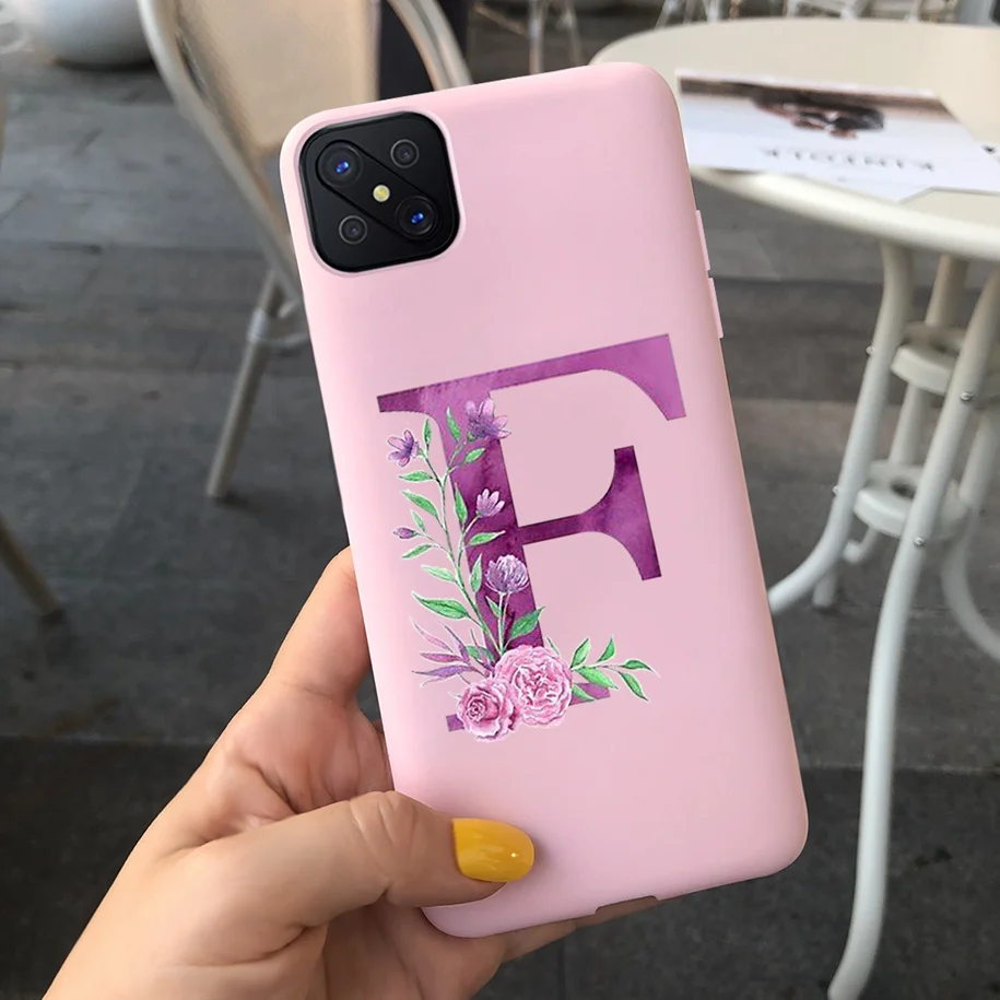 Cute Letters Soft TPU Phone Case - Simple Black Pink Back Cover
