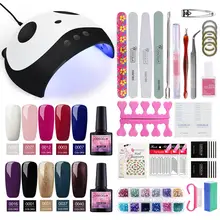 COSCELIA 36 Вт лампа для ногтей 10 цветов УФ-Комплект гель-лаков для ногтей маникюрный аппарат художественные инструменты набор верхней основы маникюрный набор Гель-лак для ногтей