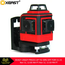 XEAST Горячая 12 линий 3D лазерный уровень самонивелирующийся 360 горизонтальный и вертикальный крест супер мощный красный лазерный луч