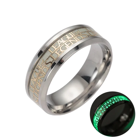 League Of Legends Game LOL luminous Ring Ladies Stainless Steel Luminous Men's Jewelry Party Carnival Exquisite Gift