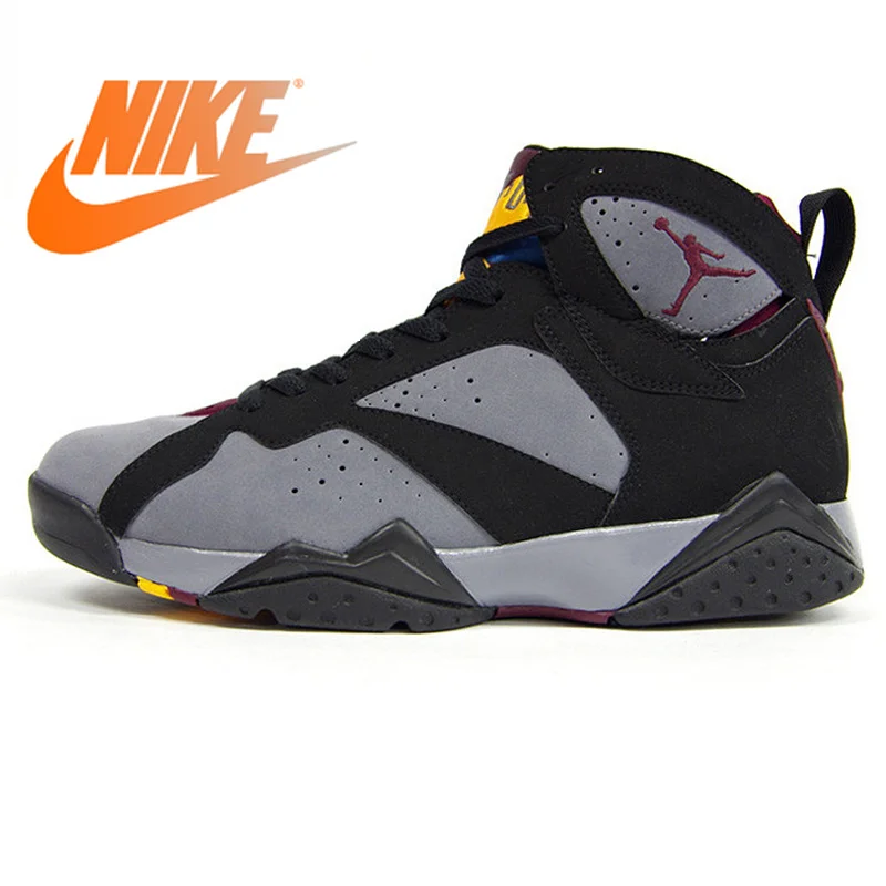 Оригинальные аутентичные Air Jordan 7 Bordeaux AJ7 Bordeaux женские баскетбольные кроссовки спортивная уличная Массажная обувь средней длины