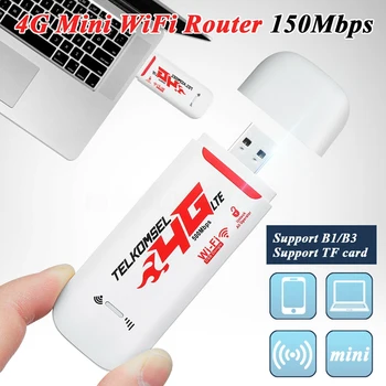 

Portable 4G/3G LTE Car WIFI Router Hotspot 150Mbps Wireless USB Dongle Mobile Broadband Modem SIM Card Unlocked