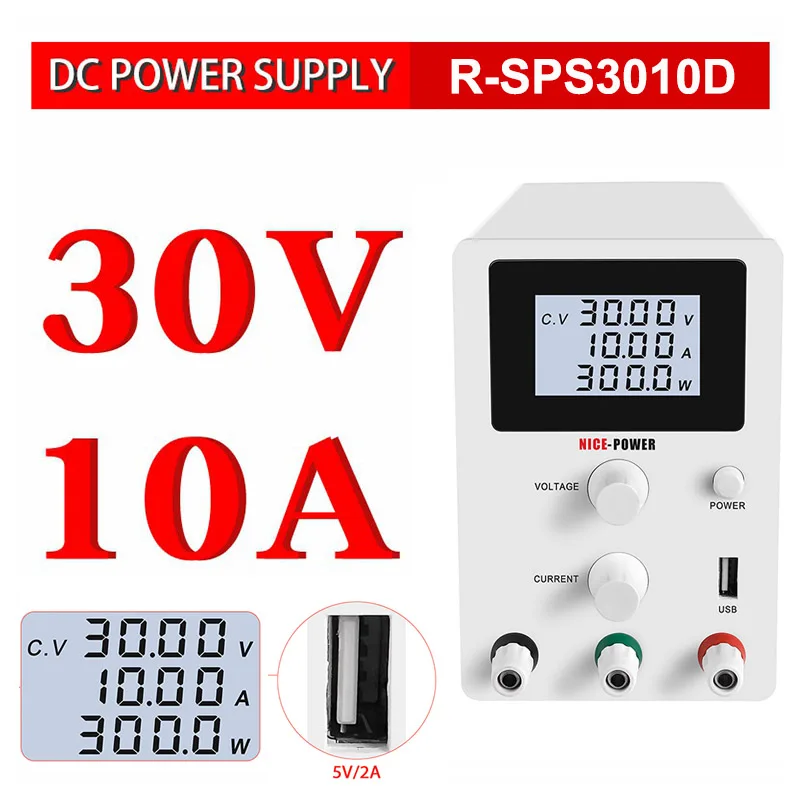 30V 10A Высокоточный Регулируемый переменный источник питания постоянного тока 0-30V 5A цифровые трансформаторы 60V 5A источник питания постоянного тока для трансформатора - Цвет: 30V 10A LCD