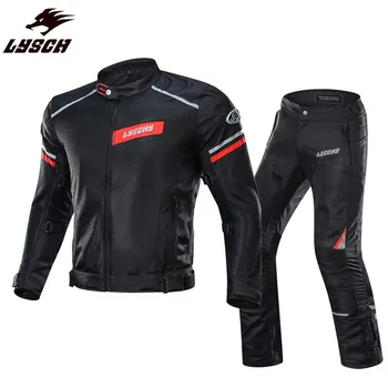 

LYSCHY Summer Motorcycle Jacket Men's Breathable Chaqueta Moto Jacket Mesh Riding Jacket Motorcycle With Removable Protector
